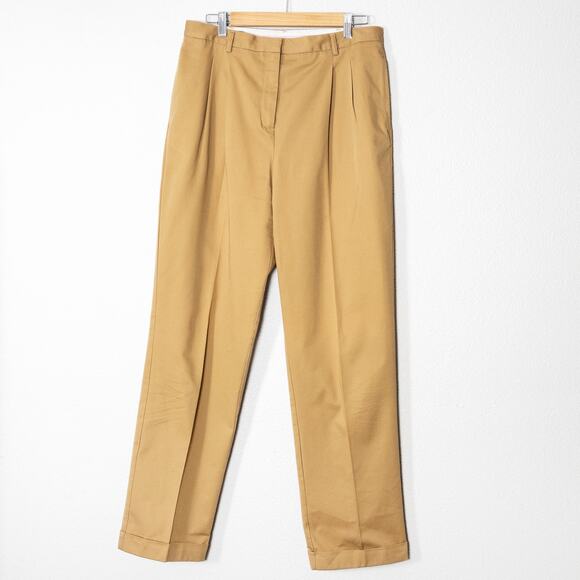 Lands End Women’s Tailored Trousers Khaki Modern Classic Preppy Straight 12 - Picture 1 of 8